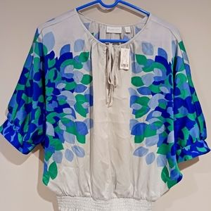 New York and Company flowing top with multiple colors.